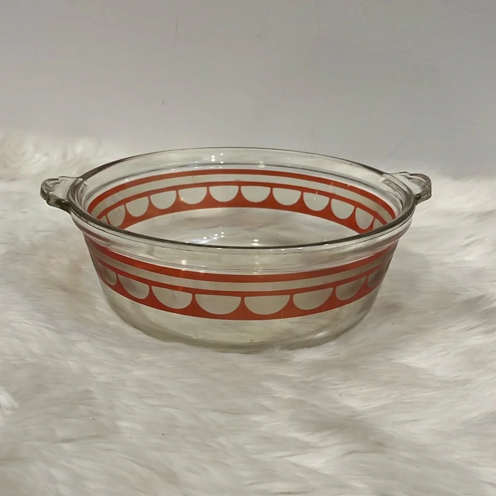 Vintage 1930? Etched Pyrex Casserole Dish Walter Darwin Teague Glass C23 -523